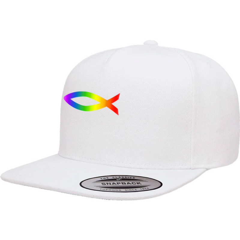 Ichthys Rainbow Christian Fish Symbol Homosexuality T Shirt 5 Panel Snapback Cap | Artistshot