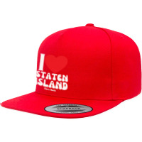 I Love Staten Island Lovers Retro Distressed Pullover Hoodie 5 Panel Snapback Cap | Artistshot