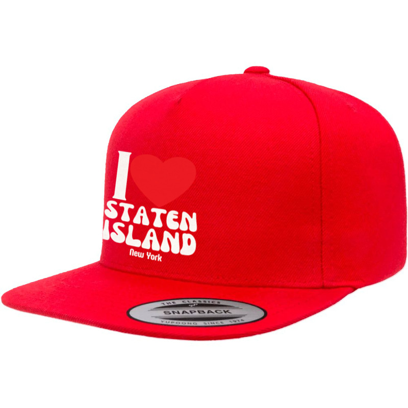 I Love Staten Island Lovers Retro Distressed Pullover Hoodie 5 panel snapback cap by darelychilcoat1989 | Artistshot