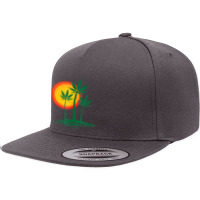 Beautiful Marijuana Weed Palm Tree Paradise Tank Top 5 Panel Snapback Cap | Artistshot