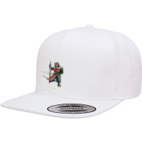 The Crusader The Devil Saw Me Knight Templar 5 Panel Snapback Cap | Artistshot