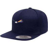 Triangle Shape With White Ray Of Light Rainbow Colors Design Premium T 5 Panel Snapback Cap | Artistshot