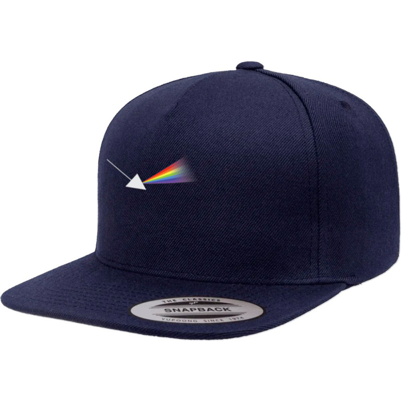 Triangle Shape With White Ray Of Light Rainbow Colors Design Premium T 5 panel snapback cap by jermonmccline | Artistshot