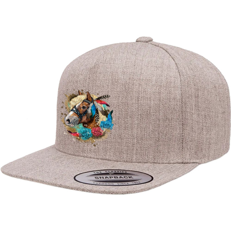 Haflinger Horse Floral 5 panel snapback cap by LillyAllenDesigns | Artistshot