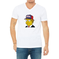 Donald Trump In The Style Of A Simpson Character V-neck Tee | Artistshot