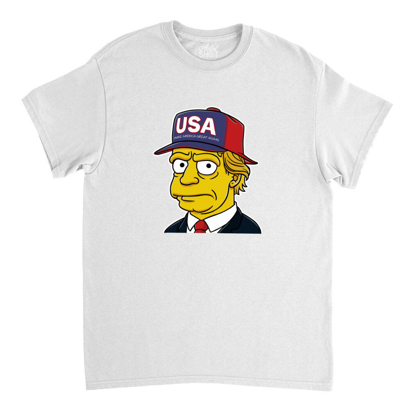 Donald Trump In The Style Of A Simpson Character Classic T-shirt by John Nichols | Artistshot