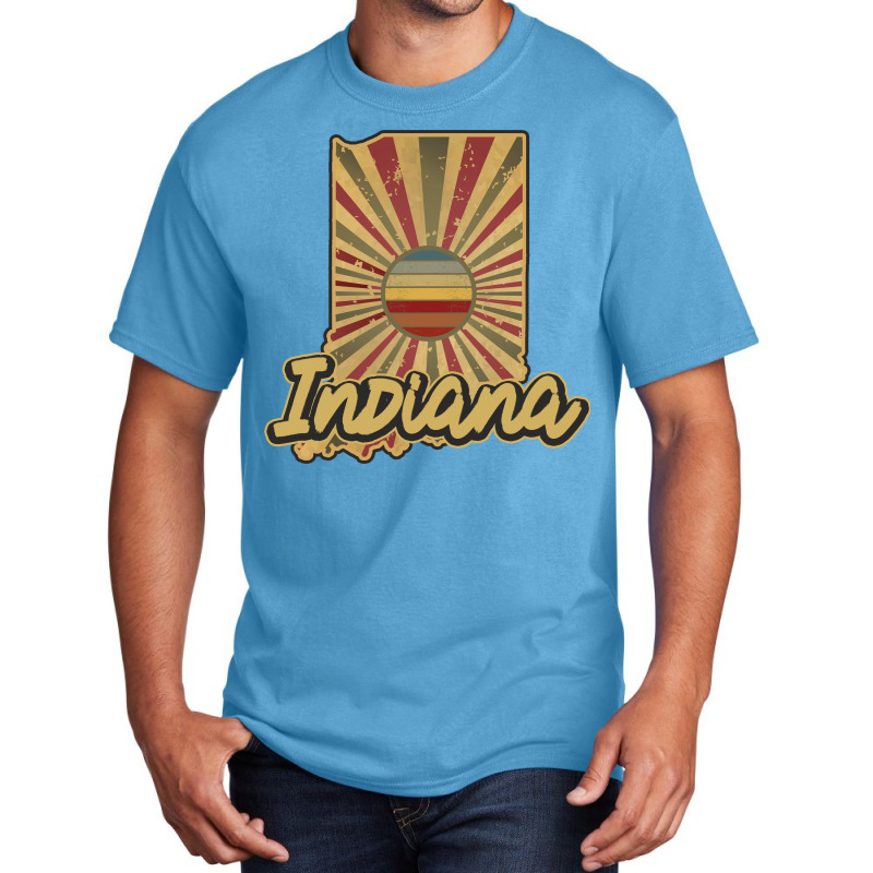 Indiana State Usa Basic T-shirt by Ayraza | Artistshot