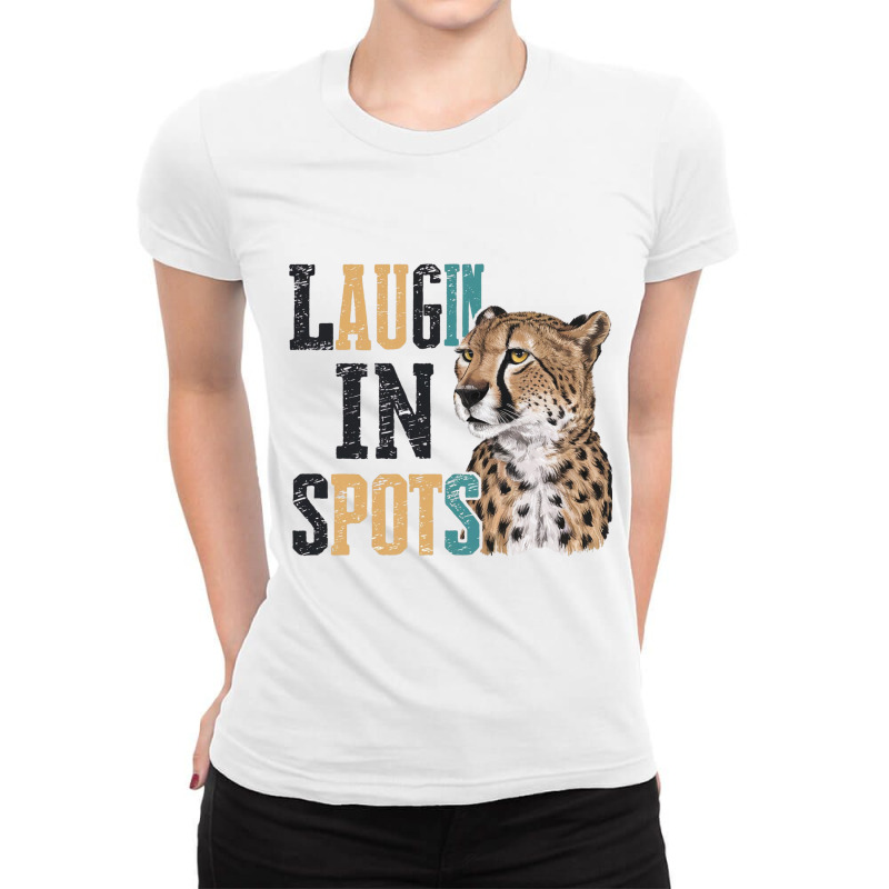 A Portrait Of A Cheetah Ladies Fitted T-Shirt by John Nichols | Artistshot