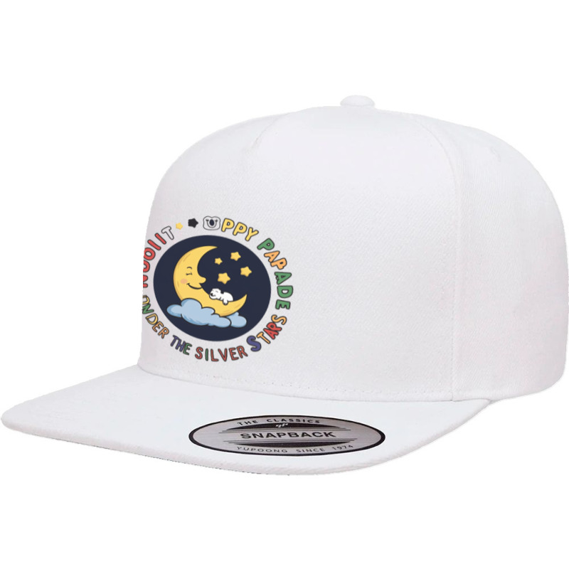 Moonlit Puppy Parade Under The Silver Stars 5 Panel Snapback Cap | Artistshot