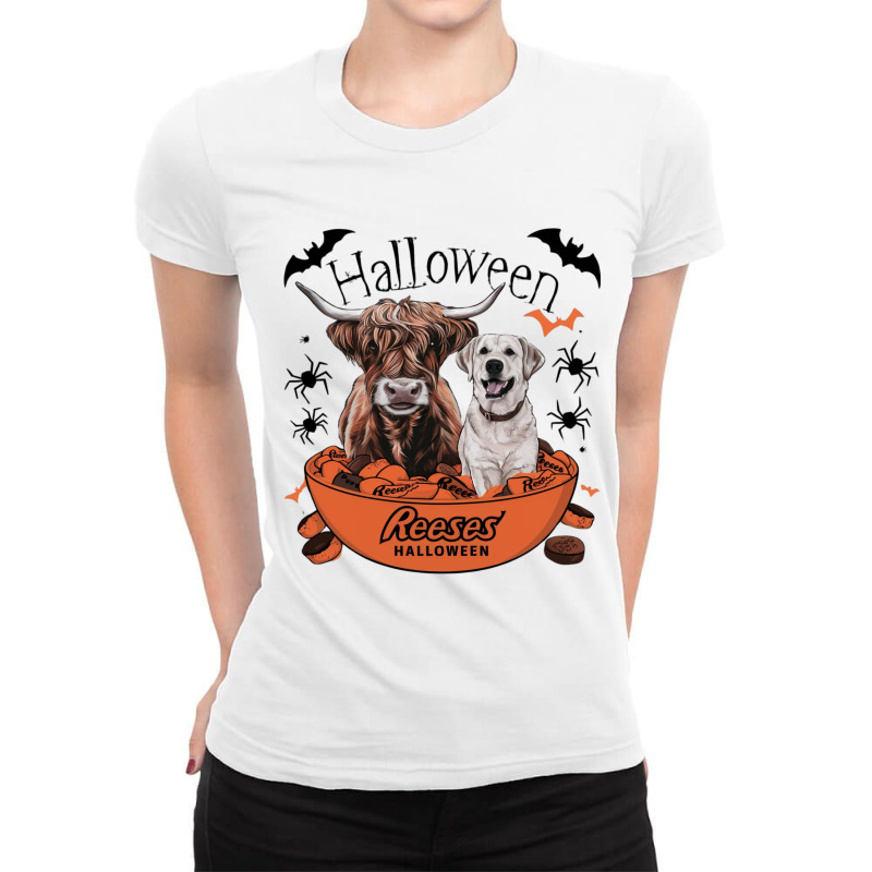 Reeses Halloween Candy Ladies Fitted T-Shirt by Charity Aduset | Artistshot