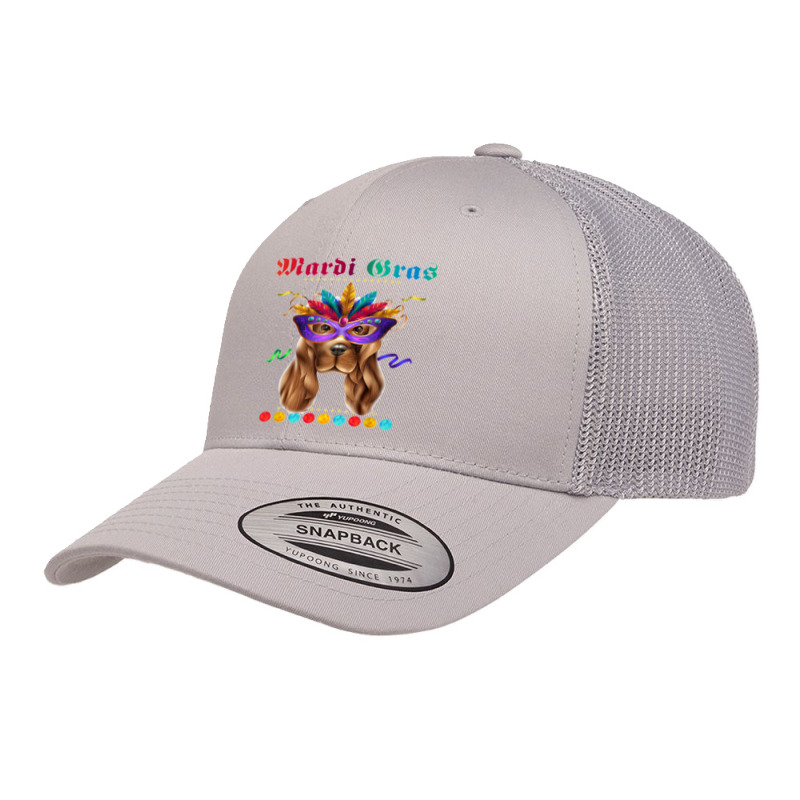 Cocker Spaniel Mardi Gras Mask Hat Bead With Feathers Funny Retro Trucker Cap by WirtzRichard | Artistshot