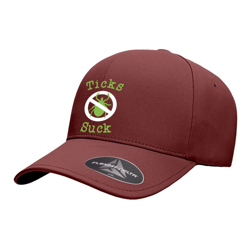 Ticks Suck Shirt Lyme Disease Gift Green Awareness Ribbon 2 Seamless Cap by lindavalere | Artistshot