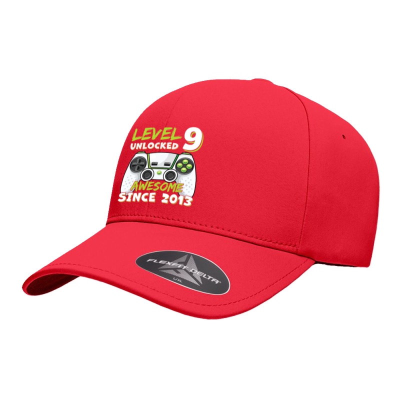 Nine 9yr Bday Son Boy Funny Gamer 9th 9 Years Old Birthday Seamless Cap by CUSER3146 | Artistshot