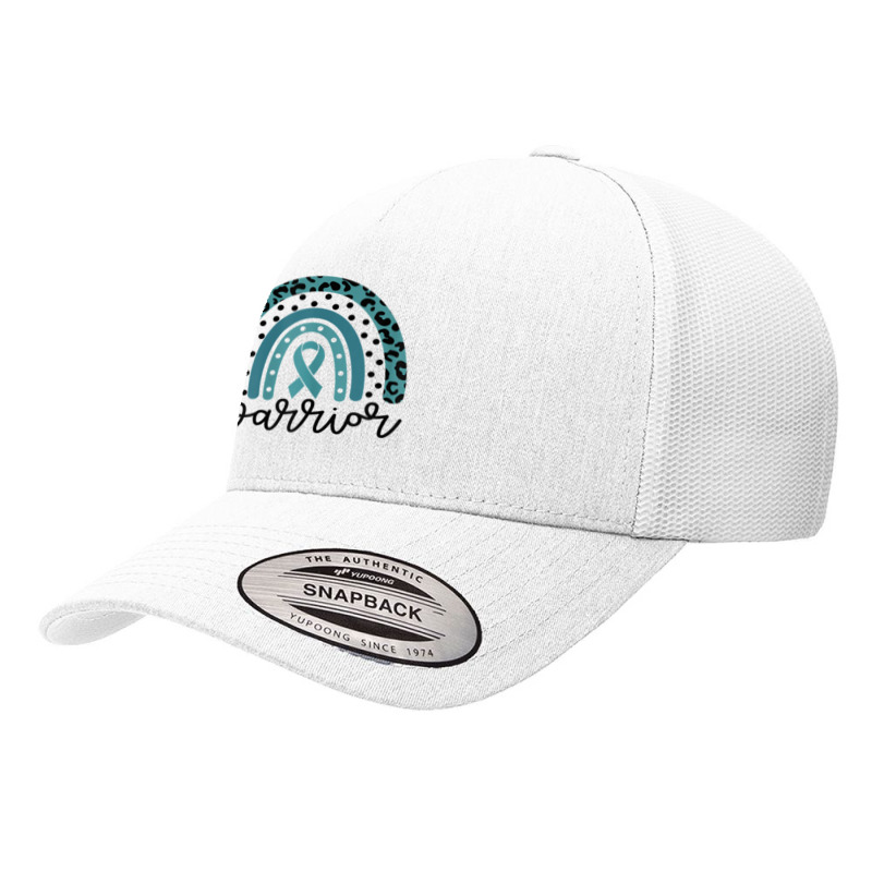 Womens Warrior Cute Teal Rainbow Graphic Ovarian Cancer Awareness T Sh Yupoong Trucker Cap | Artistshot