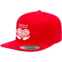 Bilingual Teacher T Shirt Heart Hands School Team Group Gift 5 Panel Snapback Cap | Artistshot