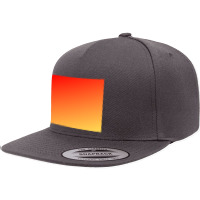 Yellow Orange Glitter Gradient Background 5 Panel Snapback Cap | Artistshot