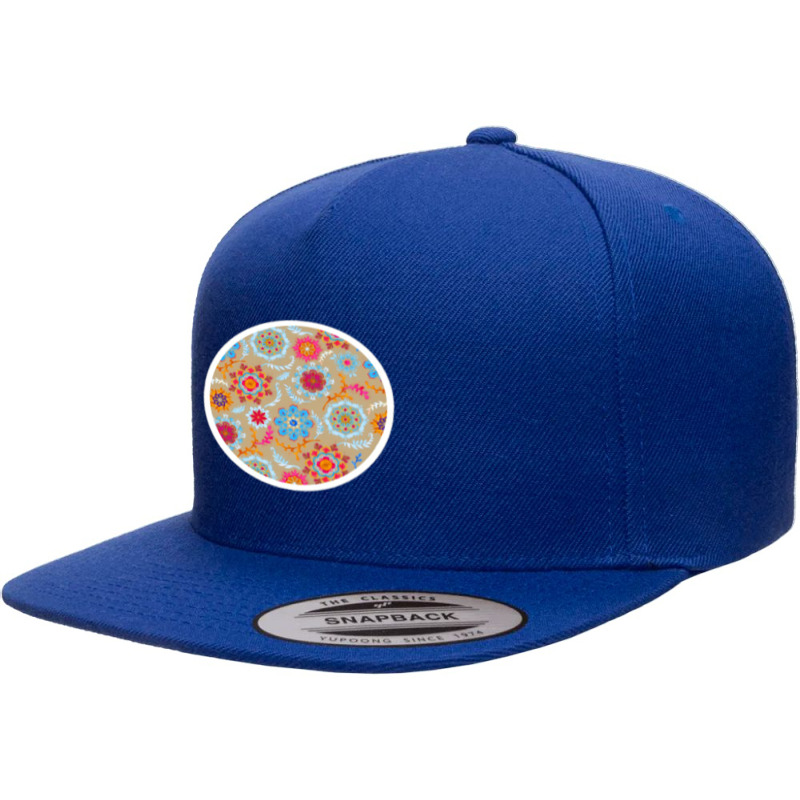 Watercolor Kaleidoscope Floral Desaturated 42774082 5 panel snapback cap by Sri66 | Artistshot