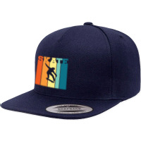 Retro Skate Skateboarder Skateboarding 23418453 5 Panel Snapback Cap | Artistshot