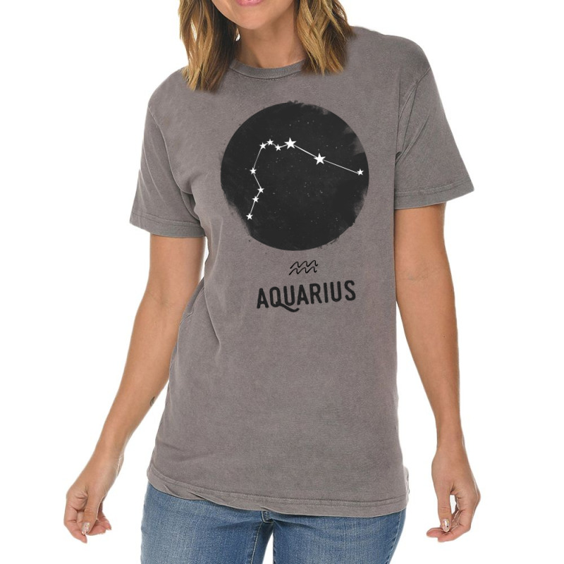 Minimal Aquarius Zodiac Sign Vintage T-shirt | Artistshot