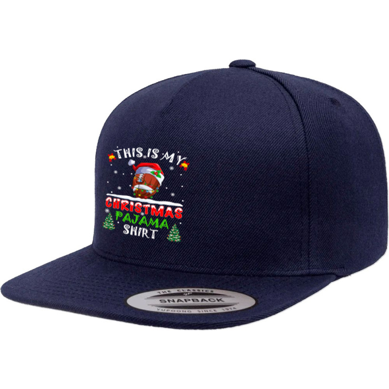 Football This Is My Christmas Pajama Football Xmas Lights Costume 408 5 panel snapback cap by circularflap | Artistshot