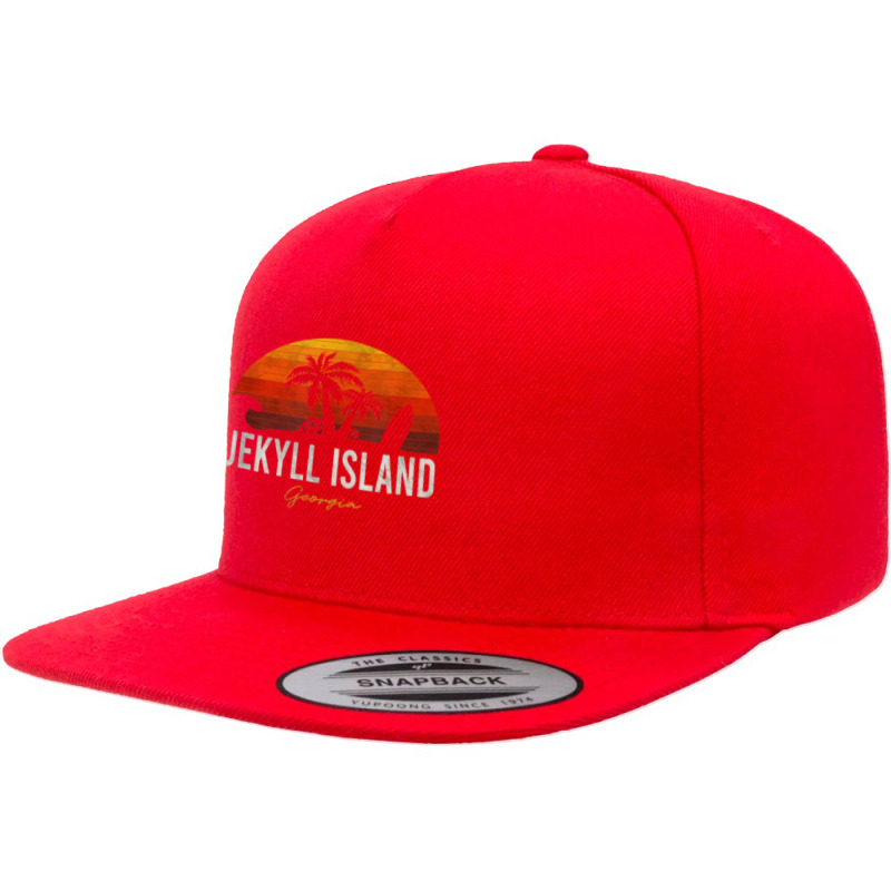 Jekyll Island Beach Georgia Ga Palms Vacation Surf Sundown T Shirt 5 panel snapback cap by kalellwhistlehunt | Artistshot