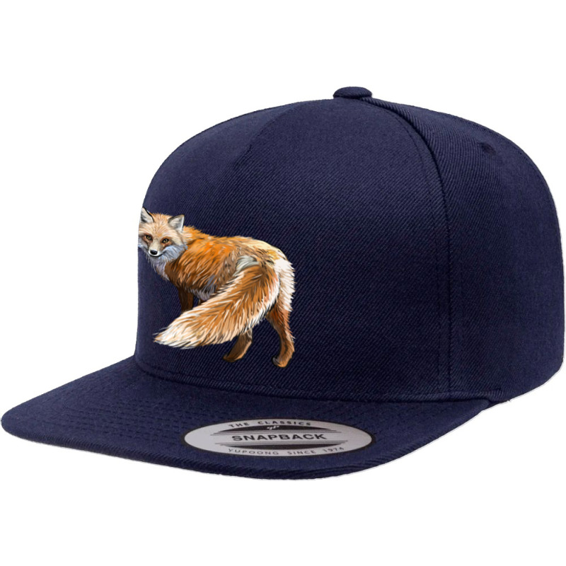 Red Fox 5 panel snapback cap by LillyAllenDesigns | Artistshot