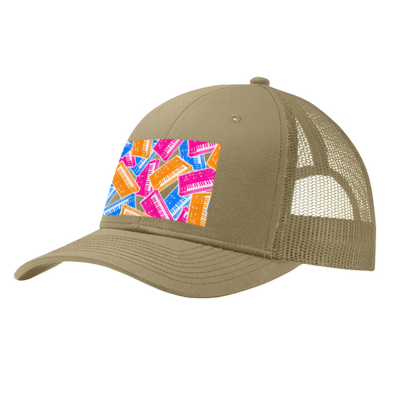 Analog Synthesizer Repeat Pattern Collage Artwork Design Pa Trucker Cap | Artistshot