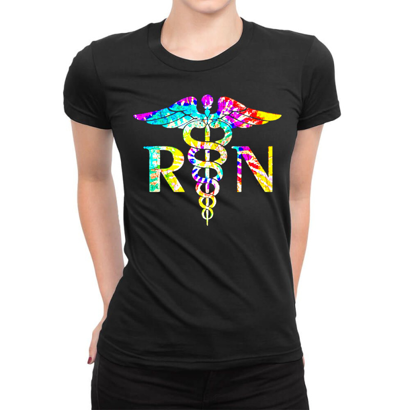 Nurse T  Shirt Lovely R N Registered Nurse Tie Dye 2 Ladies Fitted T-shirt | Artistshot