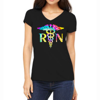 Nurse T  Shirt Lovely R N Registered Nurse Tie Dye 2 Women's V-neck T-shirt | Artistshot