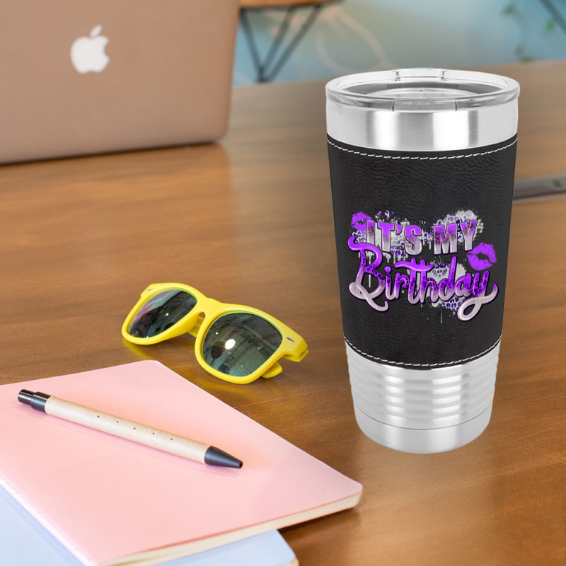 Purple Its My Birthday Leatherette Tumbler | Artistshot