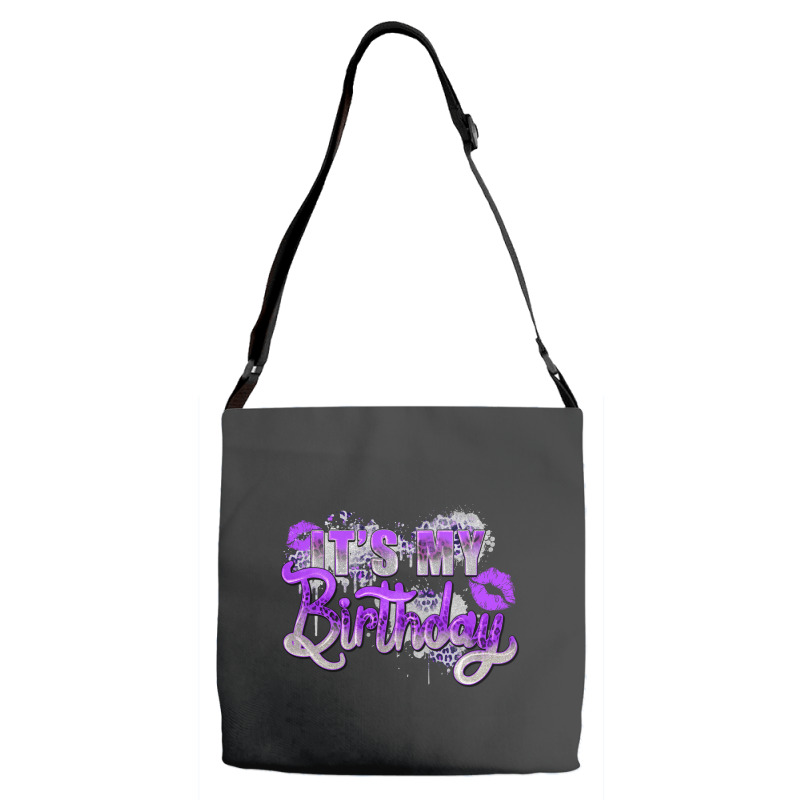 Purple Its My Birthday Adjustable Strap Totes | Artistshot