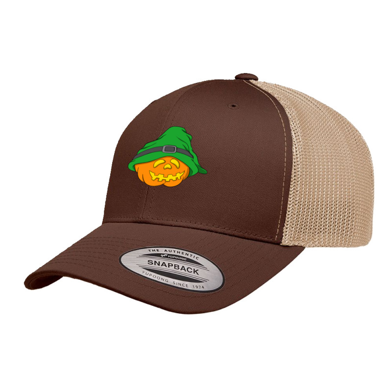 Halloween Jack O Lantern T  Shirt Slouchy Hat Halloween Pumpkin Green Retro Trucker Cap | Artistshot