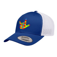 Asl Love Sign Language Autism Gift Awareness Support T Shirt Retro Trucker Cap | Artistshot