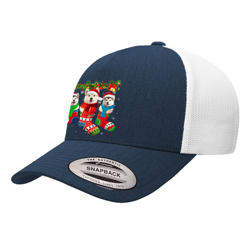 Three Alaskan Malamutes In Christmas Socks T Shirt Yupoong Trucker Cap | Artistshot