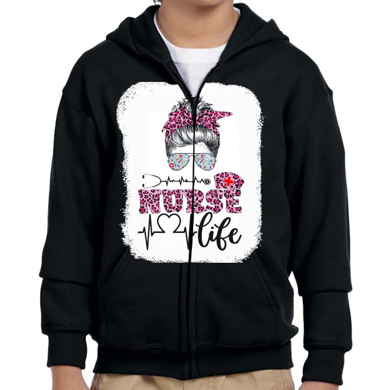 Nurse T  Shirt Nurse Life Leopard Registered Nurse, Cna, Nursing Schoo Youth Zipper Hoodie | Artistshot