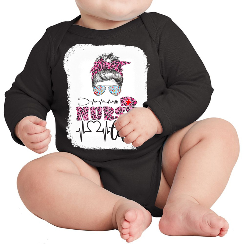 Nurse T  Shirt Nurse Life Leopard Registered Nurse, Cna, Nursing Schoo Long Sleeve Baby Bodysuit | Artistshot