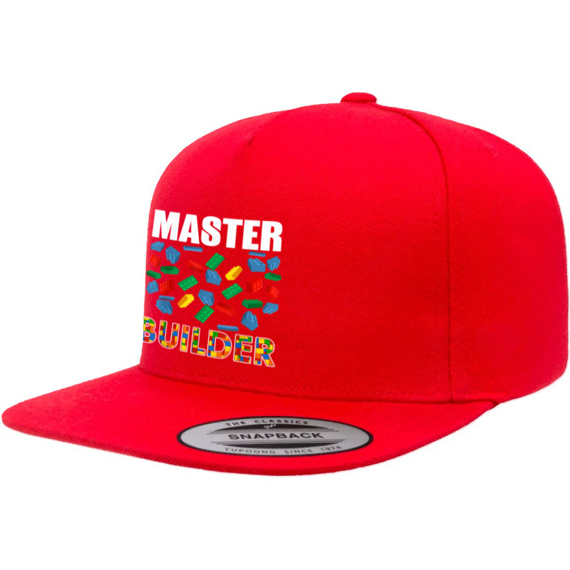 Boys Master Builder Funny Brick Building Blocks Toddler Men T Shirt 5 panel snapback cap by tandonwelters | Artistshot