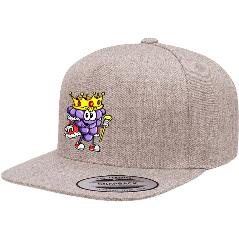 Winemaker Wine Lover Wine Drinker Grape With Crown T Shirt 5 Panel Snapback Cap | Artistshot