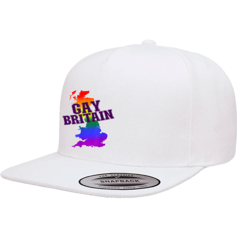 Gay Britain! Rainbow Uk Lgbtq+ Pride T Shirt 5 Panel Snapback Cap | Artistshot