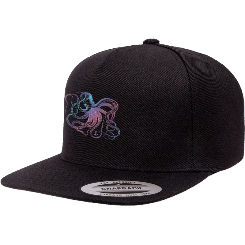 Octopus Shirt Cool Vintage Marine Biologist Ocean Sea Life 1 T Shirt 5 Panel Snapback Cap | Artistshot