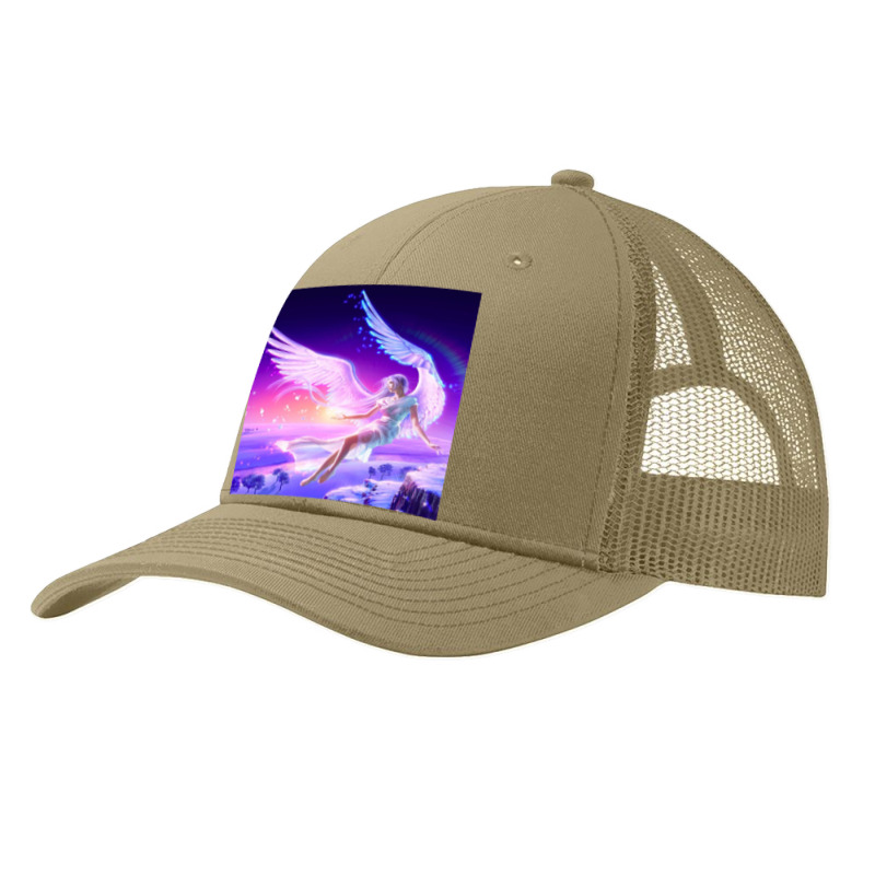 Girl Flying Angel Wings Lights Drawing Fantasy Pa Trucker Cap by RamaArt | Artistshot