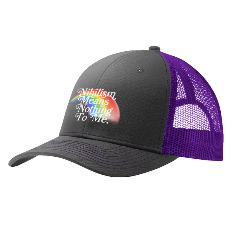 Nihilism Means Nothing To Me, Vintage Style Faded Rainbow Design Pa Trucker Cap by qulonuhun | Artistshot