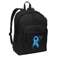 Diabetes Diabetic Leopard Blue Ribbon Stay Strong 131 Diabetes Awarene Basic Backpack | Artistshot