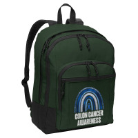 Colon Cancer Awareness Blue Ribbon And Rainbow Trending T Shirt Basic Backpack | Artistshot