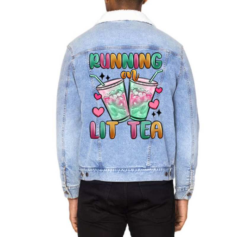 Running On Lit Tea Unisex Sherpa-lined Denim Jacket | Artistshot