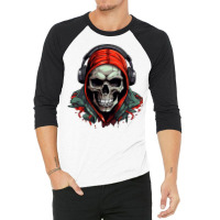 Hip Hop Skull 3/4 Sleeve Shirt | Artistshot