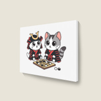 Cat Samurais Go Board Game Baduk Landscape Canvas Print | Artistshot