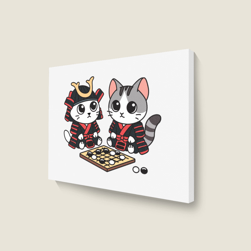 Cat Samurais Go Board Game Baduk Landscape Canvas Print | Artistshot