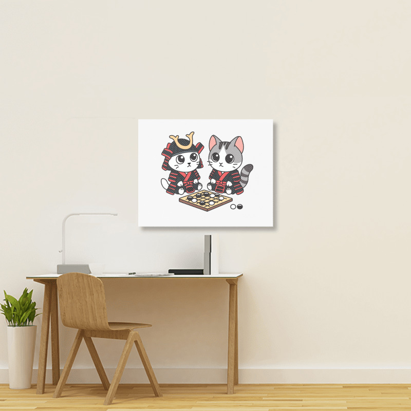 Cat Samurais Go Board Game Baduk Landscape Canvas Print | Artistshot