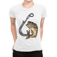 Hooked On Fishing Ladies Fitted T-shirt | Artistshot